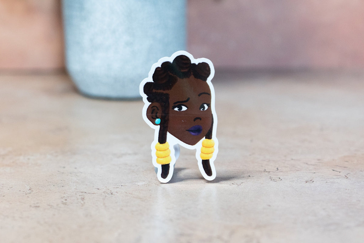Black Girl Hairstyles Stickers: Bantu Knots