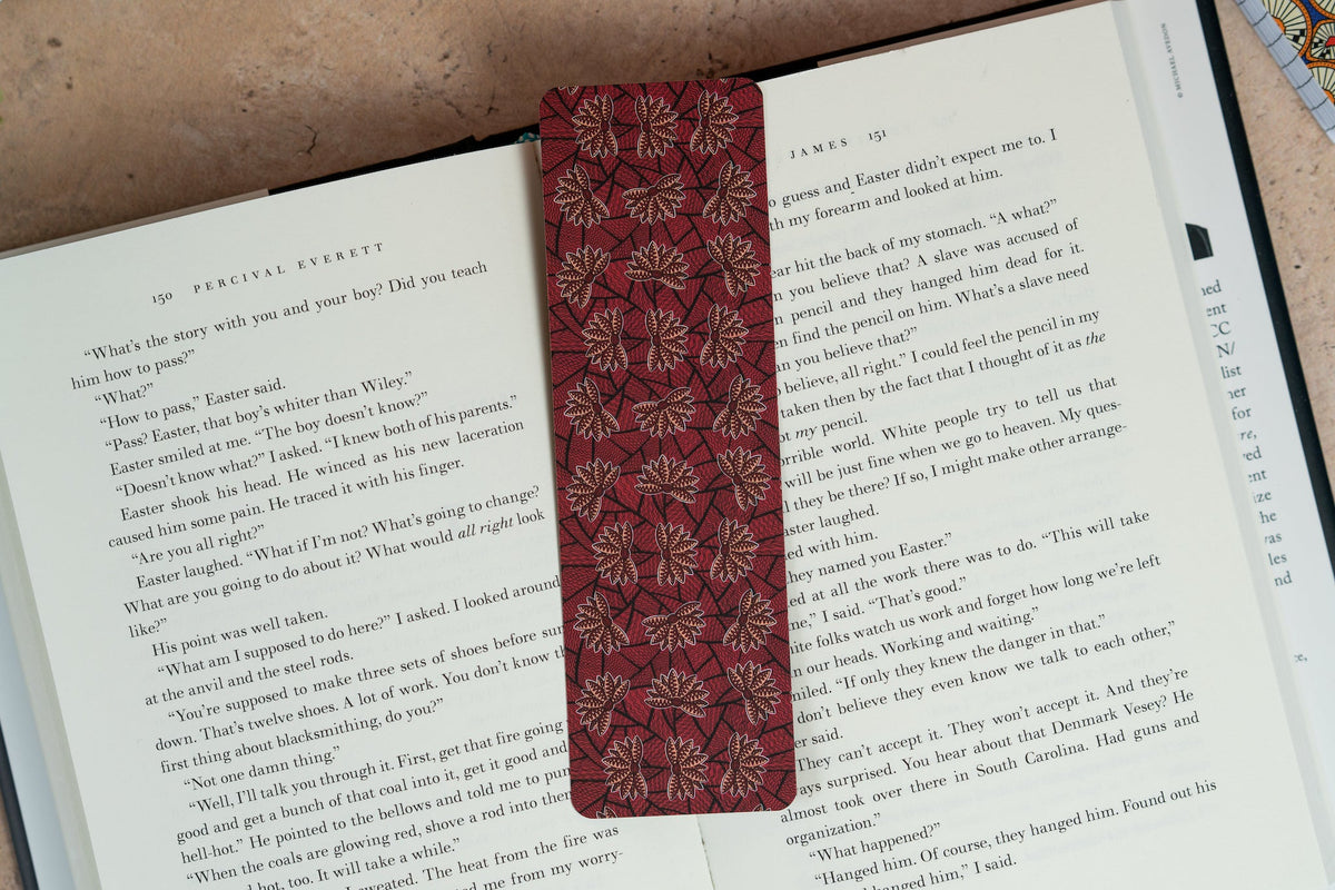 African Print Ankara Bookmarks - Red Blossom