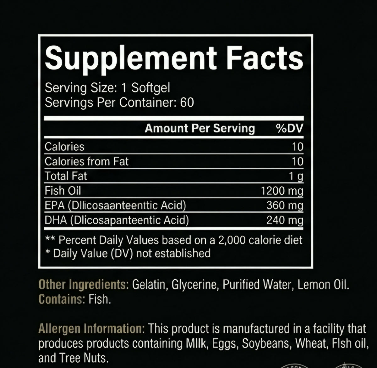 TW Nutrition Omega 3 Premium Fish Oil 60 Serve