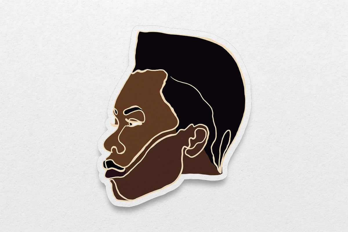 Black Women Single Line Stickers: Fade