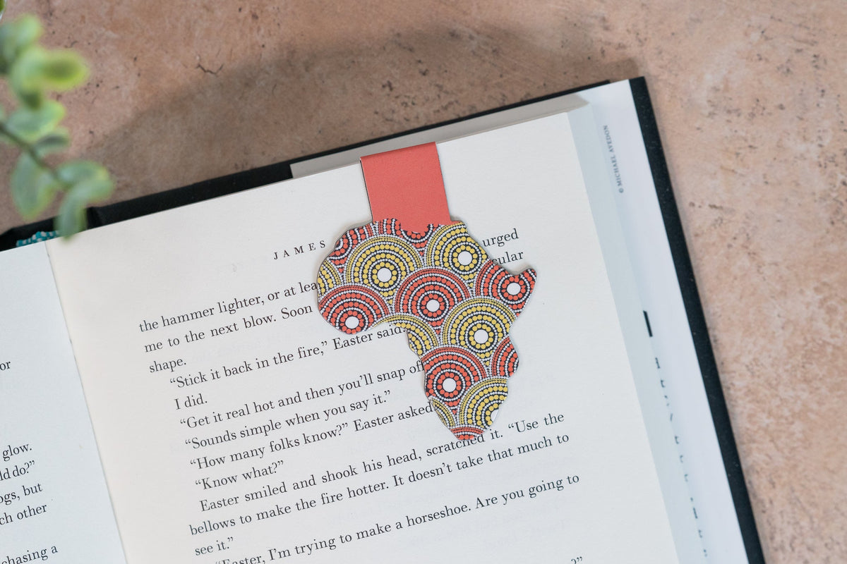 Magnetic Bookmark - African Print (Red and Yellow)