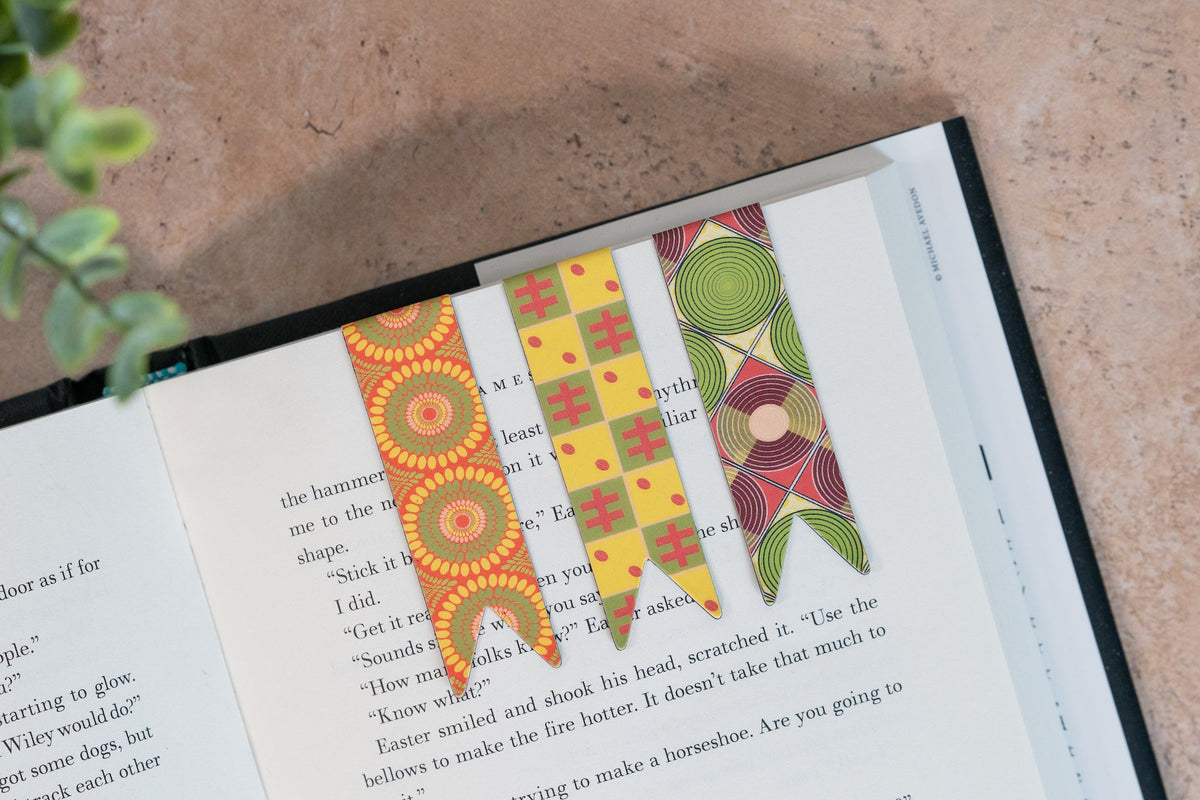Magnetic Bookmark Set - African Print (Cowries, Discs, Bloom)