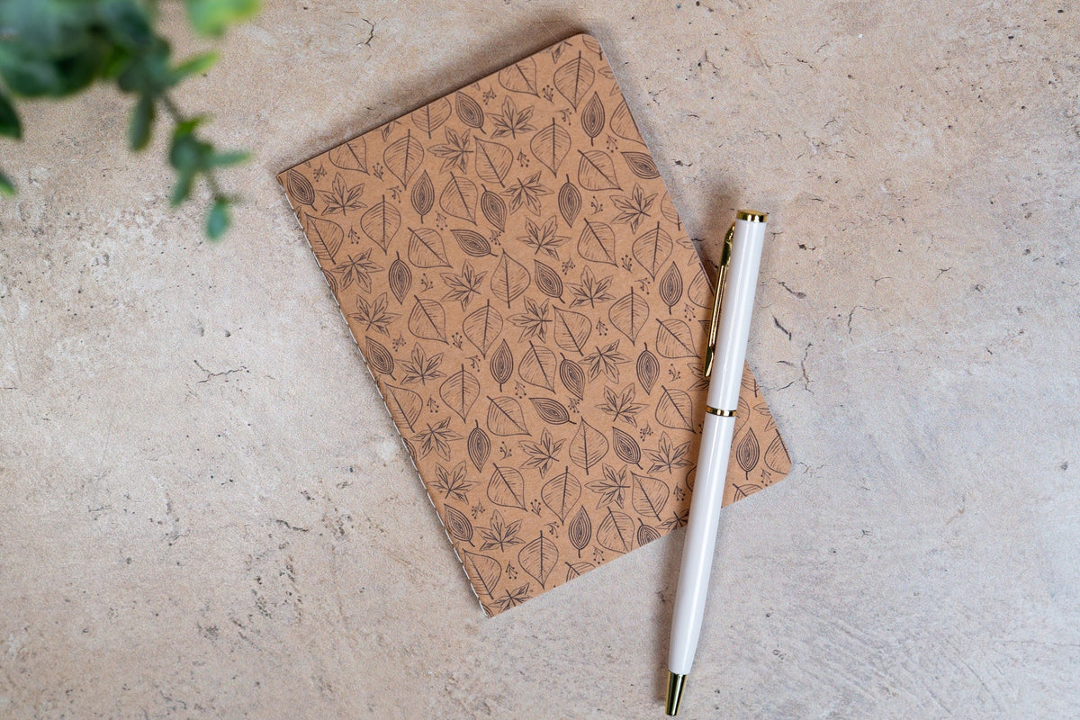 African Print Pocket Notebook - Leaves