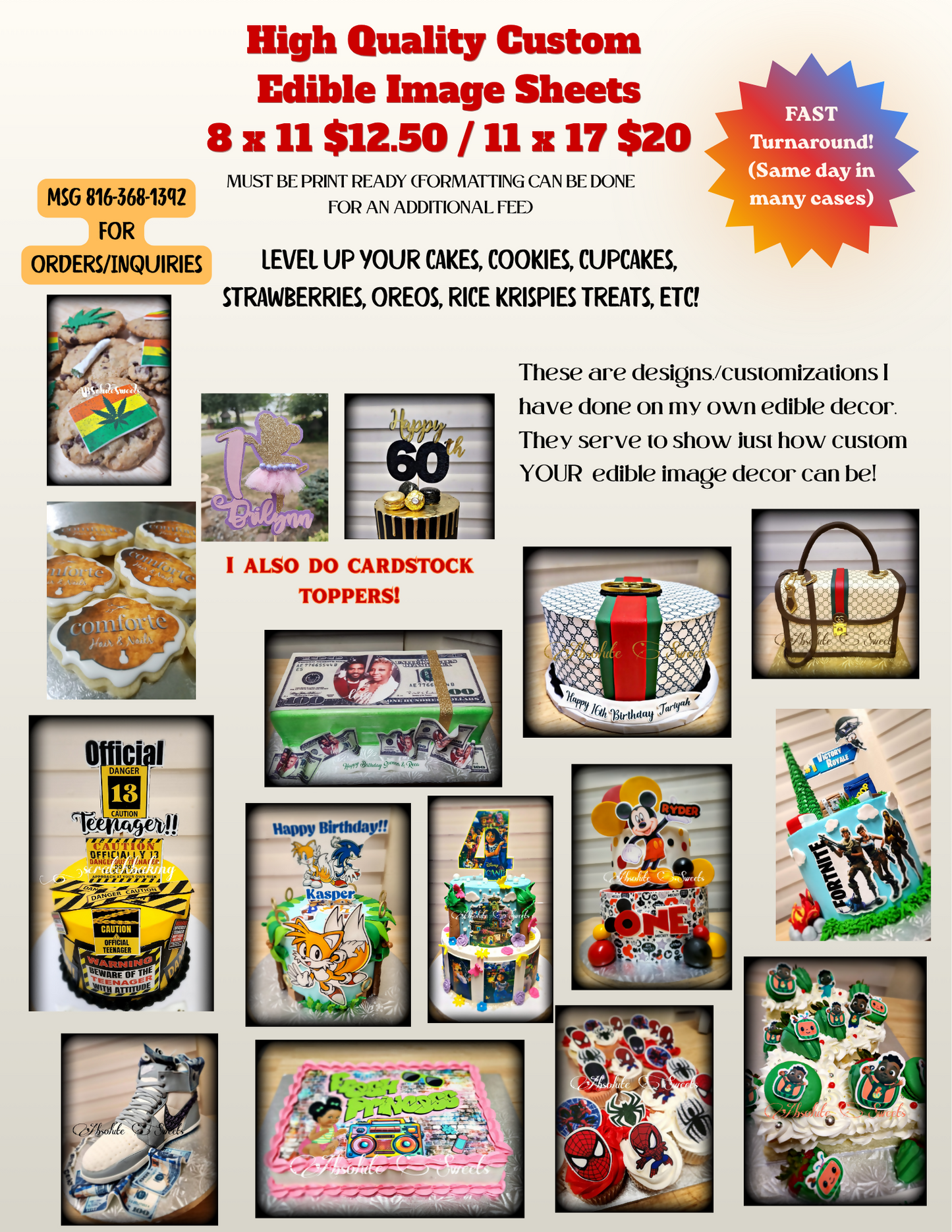 Custom Made Edible Image Decor