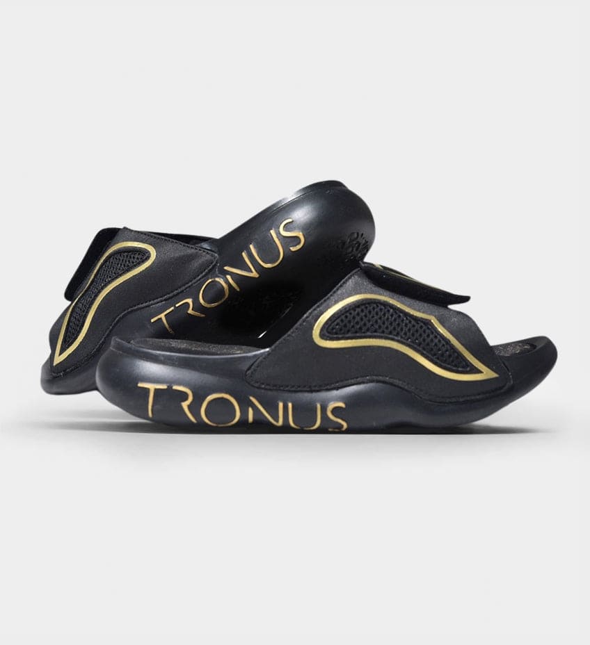 WOMENS LUXE SPORTS RECOVERY SLIDES BLACKOUT