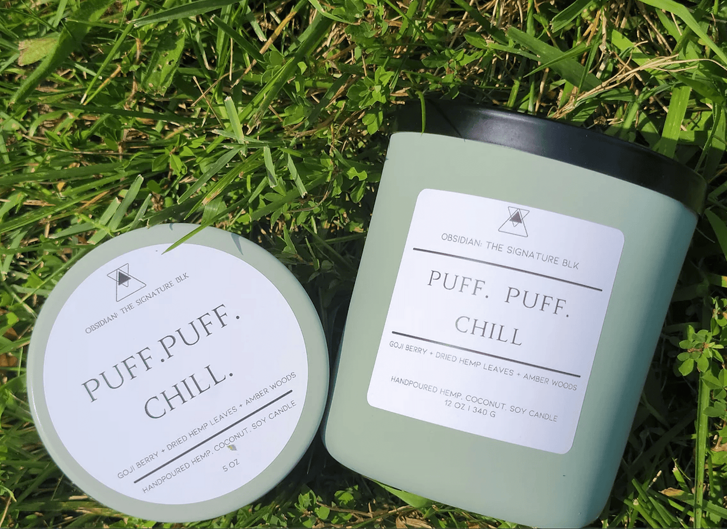 Puff. Puff. Chill: Peach Nectar and Gogi Berry Hemp Coconut Soy Candle