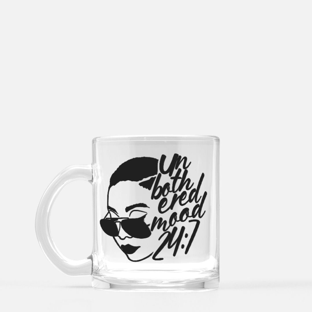Unbothered Glass Mug 12oz - Mugs