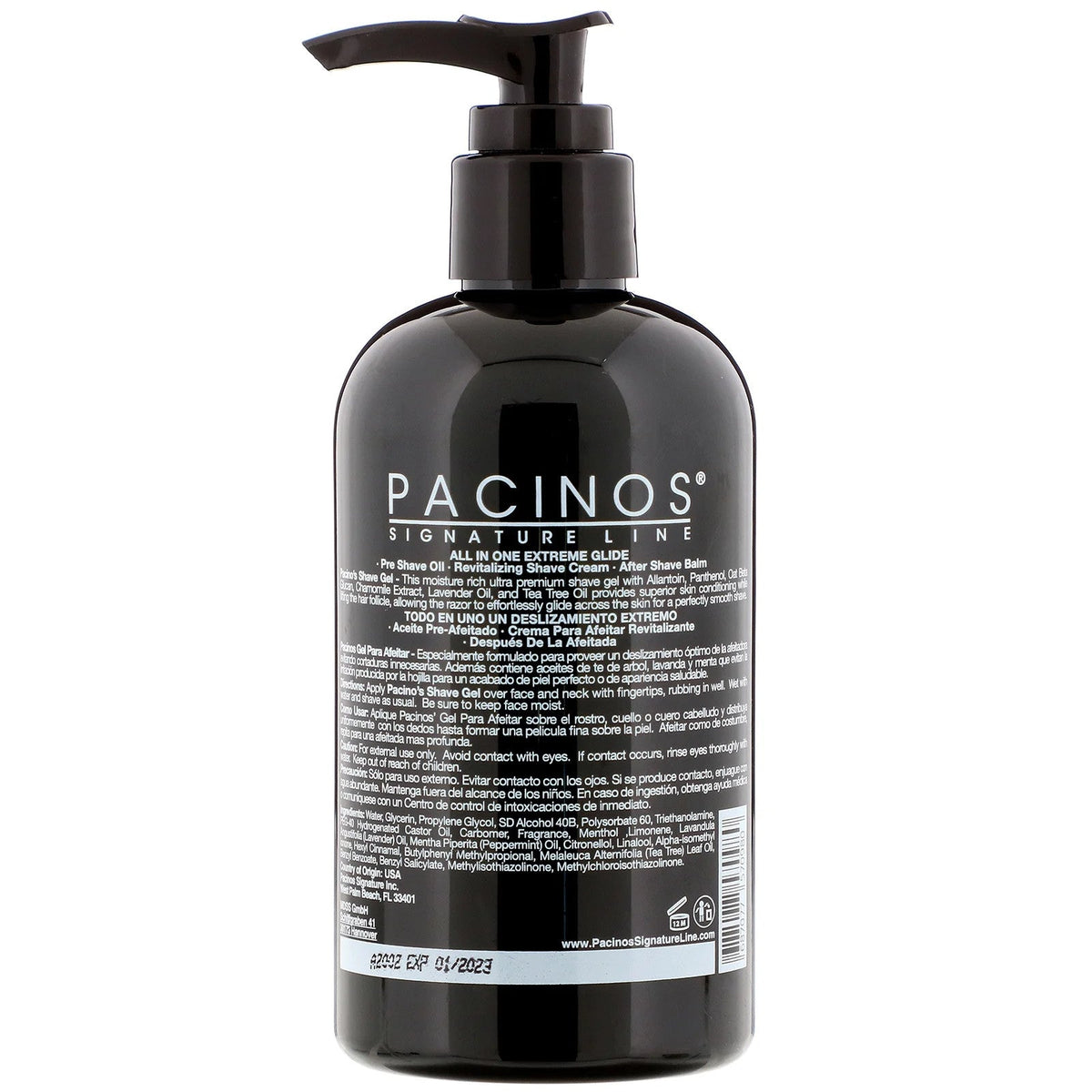 Pacinos Signature Line Shave Gel, Cooling with Aloe Vera 8 oz