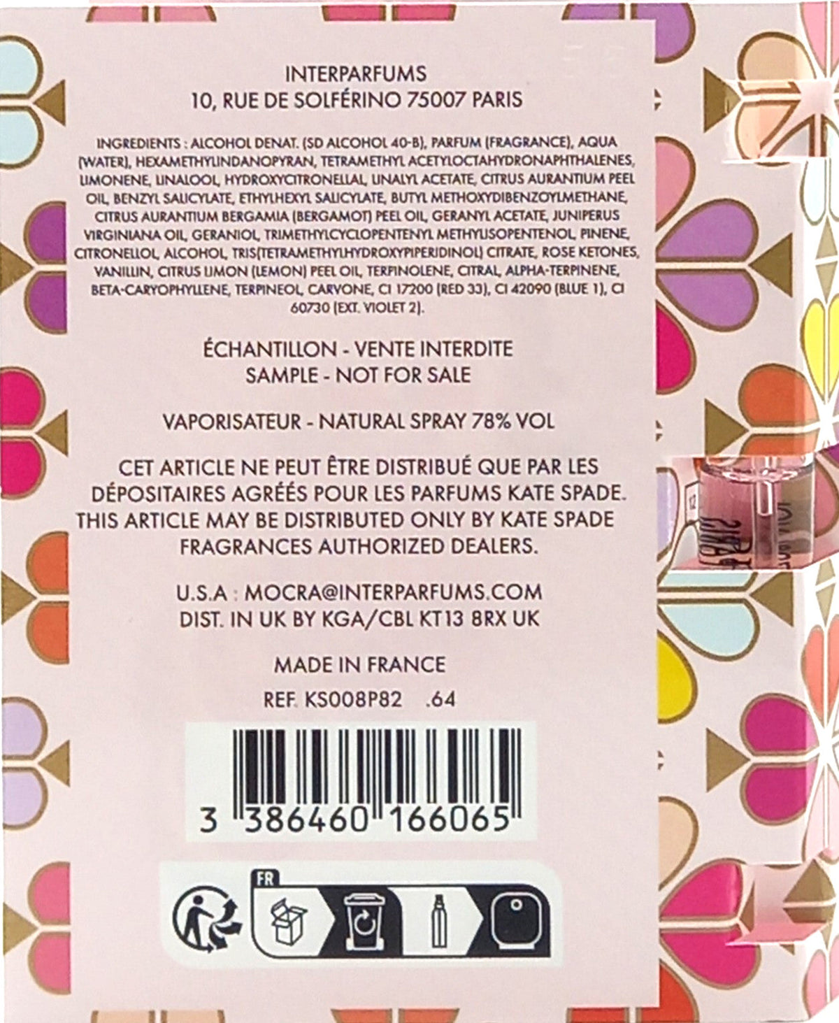 KATE SPADE POP EAU DE PARFUM VIAL SPRAY FOR WOMEN 0.06 Oz BRAND NEW SAMPLE SIZE!