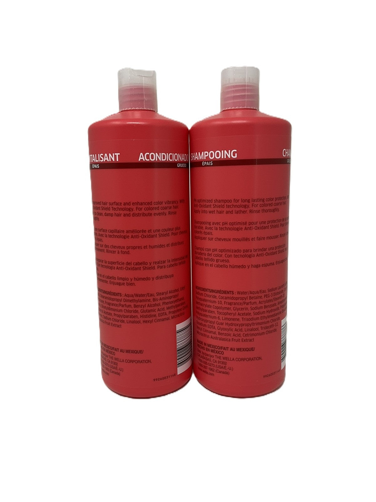 Wella Invigo Brilliance Shampoo & Conditioner Coarse Colored Hair Liter 33.8 oz