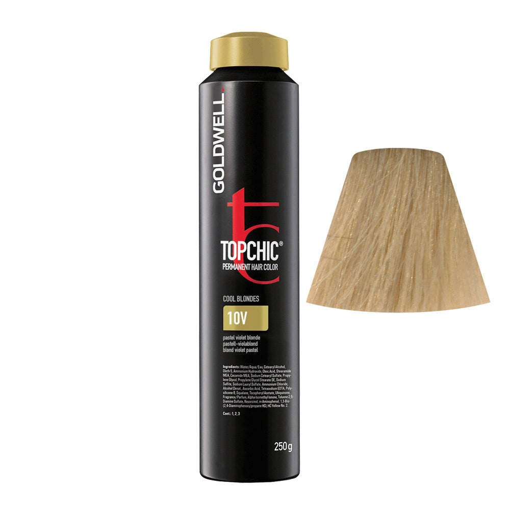 Goldwell Topchic Hair Color (Can) 10V Pastel Violet Blonde 8.6 oz