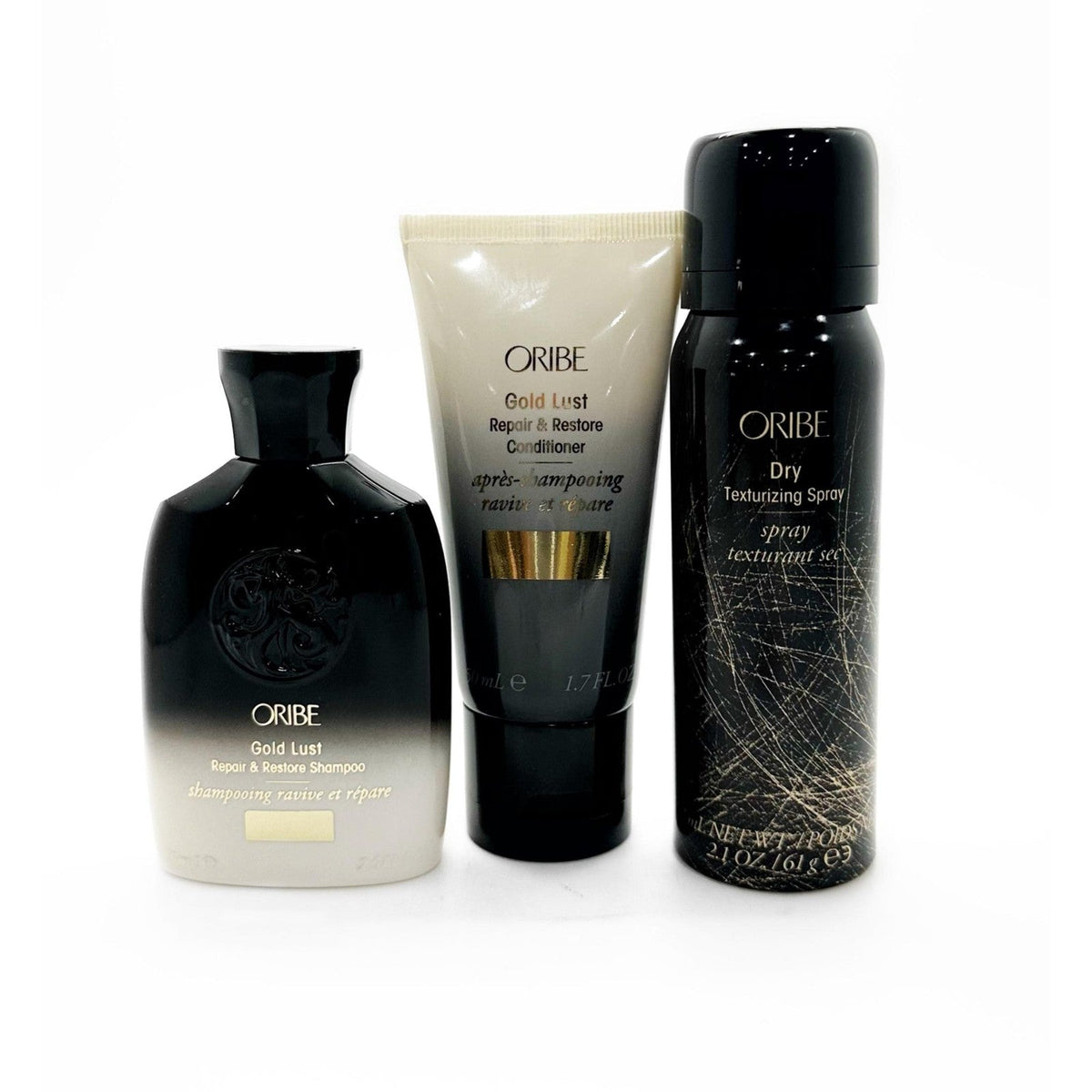 Oribe Gold Lust Repair Shampoo/ Conditioner and Dry Texturizing Spray Travel Kit