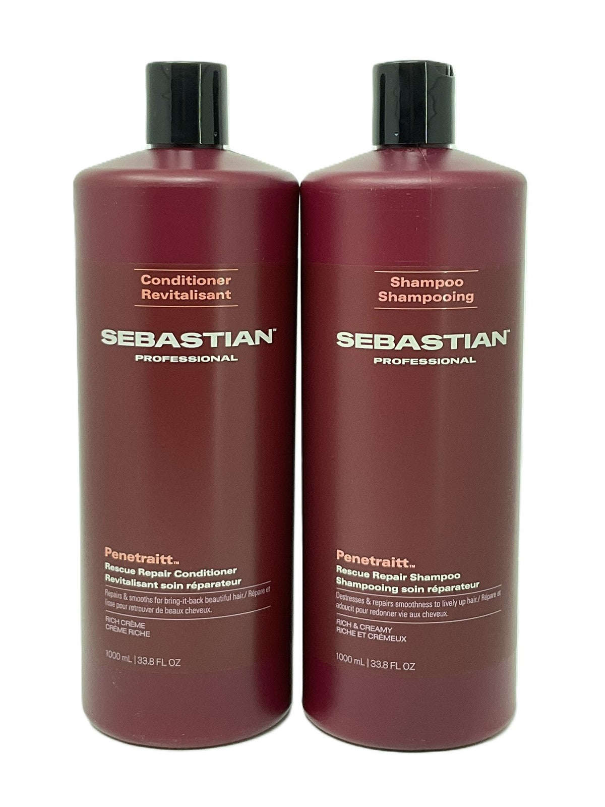 Sebastian Penetraitt Rescue Repair Shampoo & Conditioner 33.8oz Liter Set Fresh