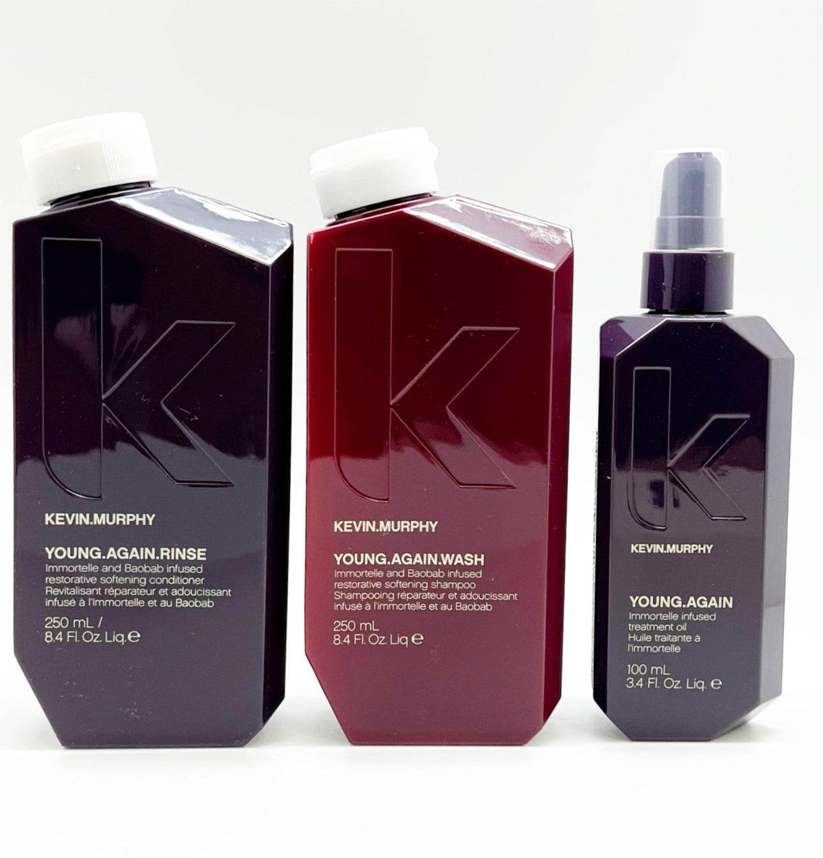 Kevin Murphy Young Again Wash, Rinse 8.5 oz & Oil 3.4 oz Kit