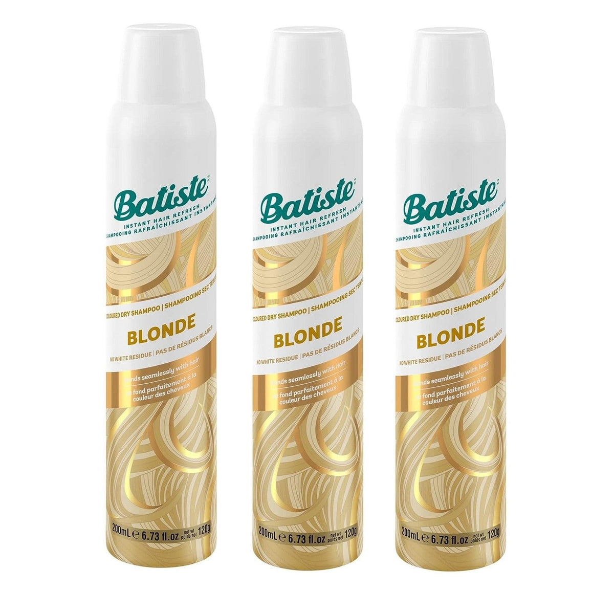 Batiste Dry Shampoo Blonde (3 pack) 200 ml EACH Bottle Fresh