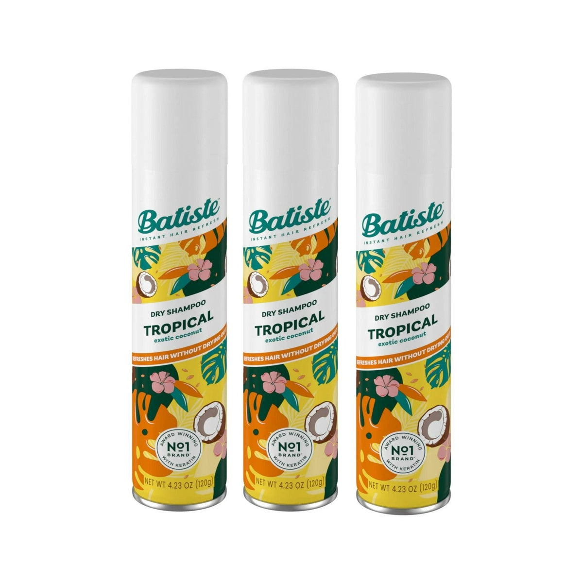 Batiste Dry Shampoo Tropical (3 pack) 200 ml EACH