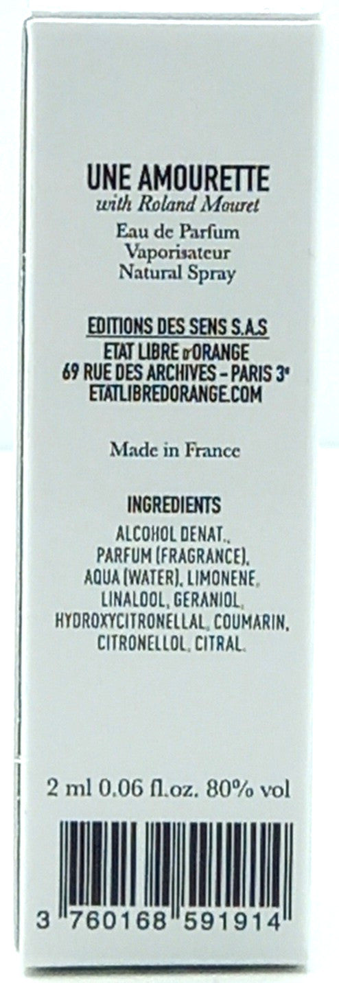 ETAT LIBRE D'ORANGE UNE AMOURETTE ROLAND MOURET EDP VIAL SPRAY UNISEX 0.06 Oz
