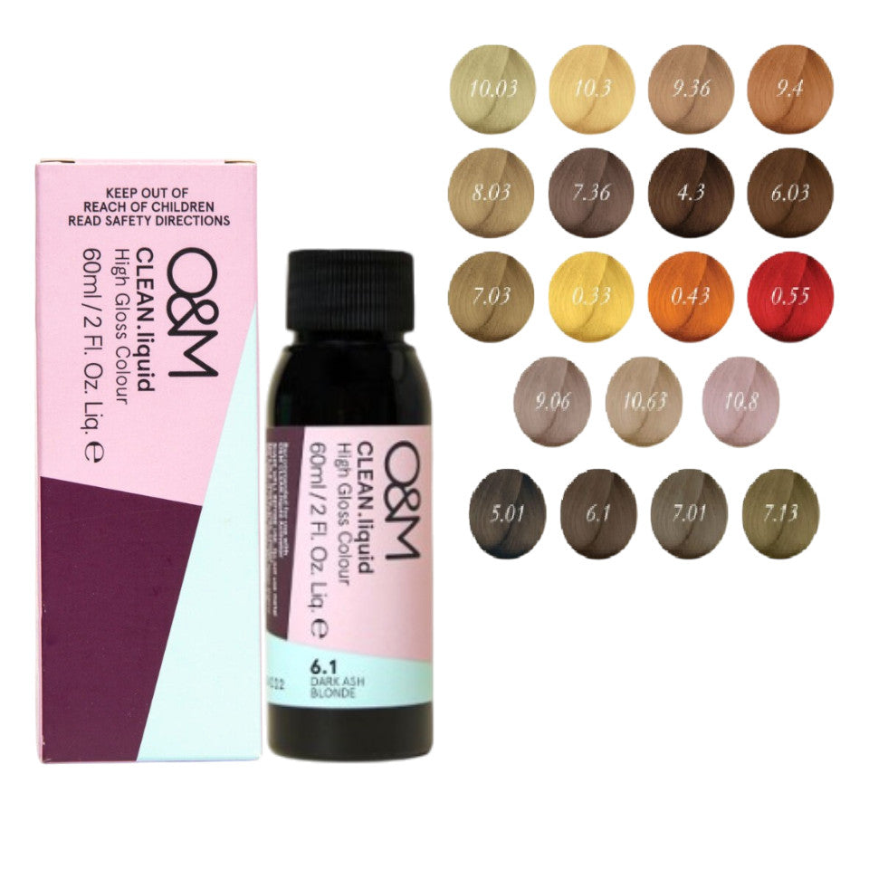 O&M CLEAN LIQUID HIGH GLOSS HAIR COLOR DEMI PERMANENT 2 fl. oz. CHOOSE YOUR
