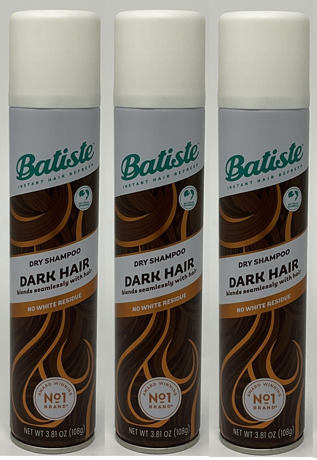 Batiste Dry Shampoo Instant Hair Refresh Dark Hair 3.81 oz 3 Pack Color Formula
