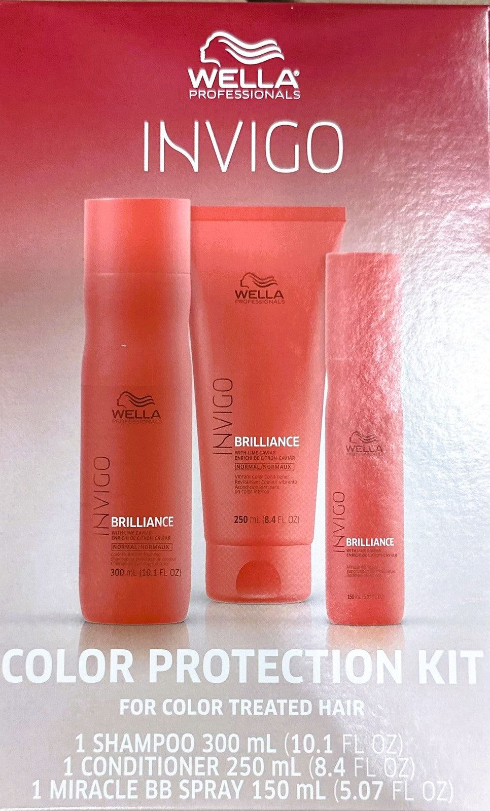 Wella Color Protection Kit For Fine, Shampo 10.1 oz,Trtmnt 8.4 oz&Miracle BB Spr