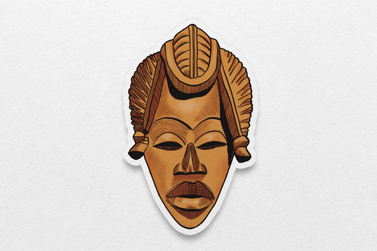 African Masks Stickers - Baule