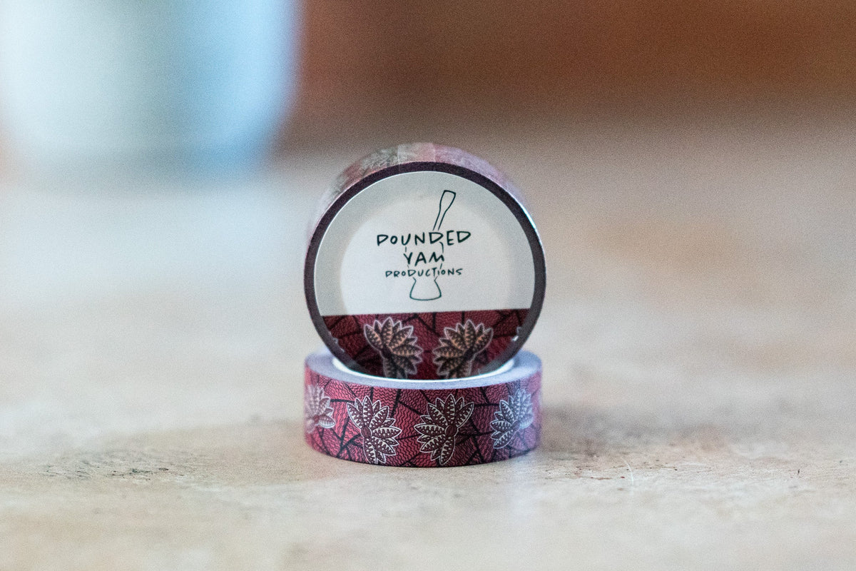 African Print Washi Tape - Red Blossom (Ankara)