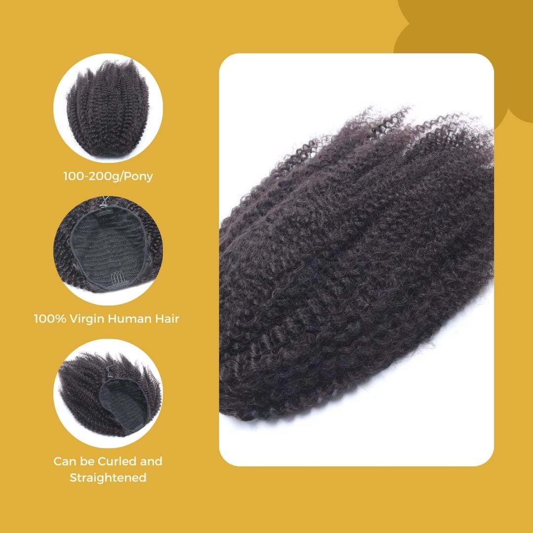 Afro Kinky Curly Drawstring Ponytail