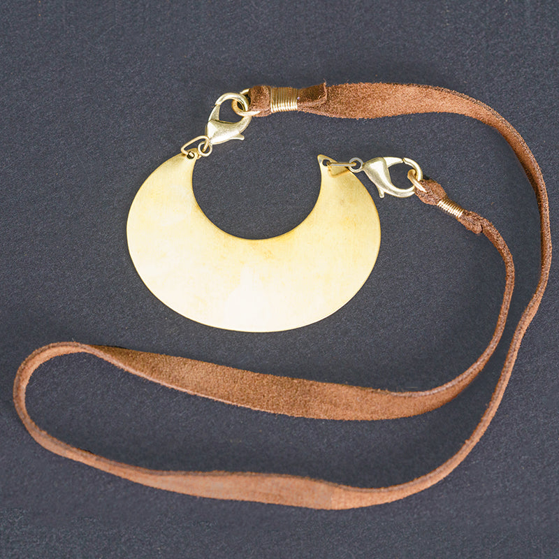 Brass Crescent Moon Necklace