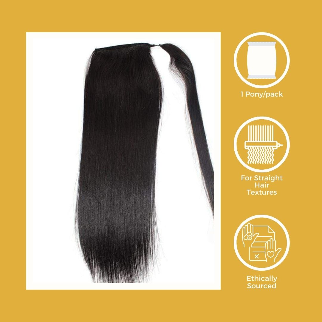 Natural Black Wrap Around Ponytail