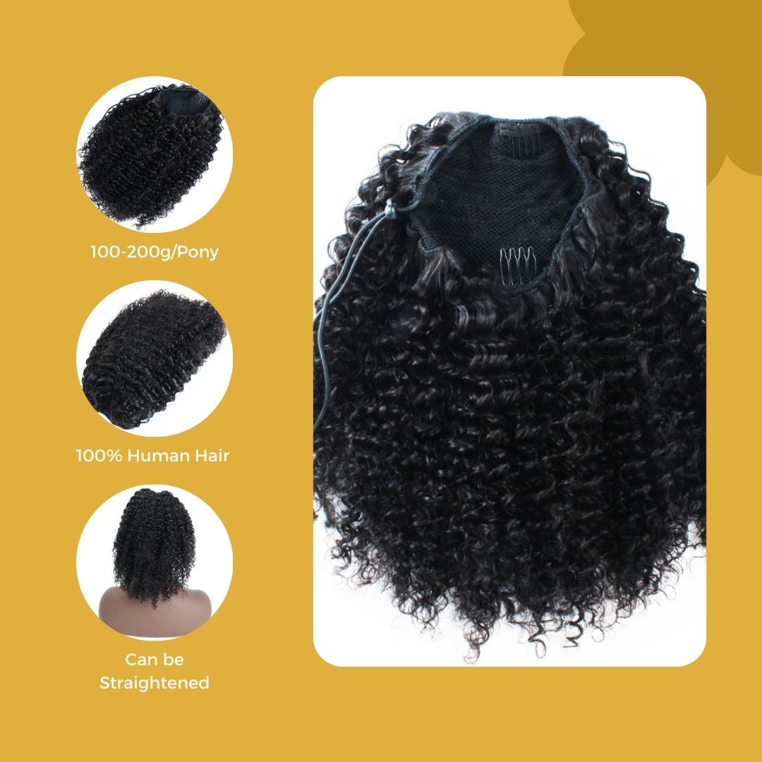 Spanish Curl Drawstring Ponytail