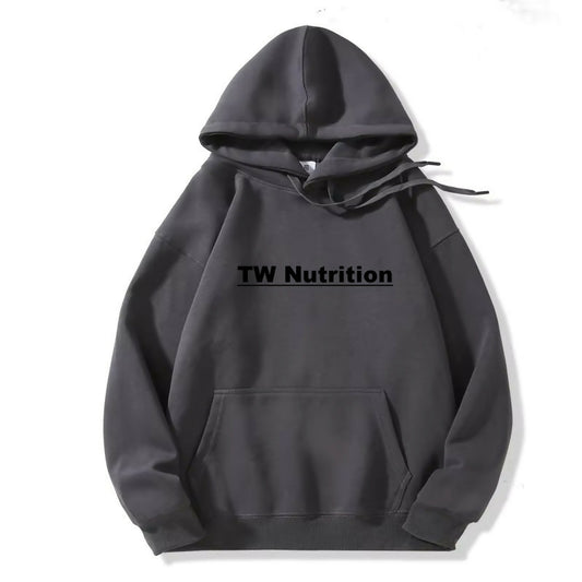TW Nutrition Unisex Autumn Pullover Hoodie Iron Gray/Black Logo XL