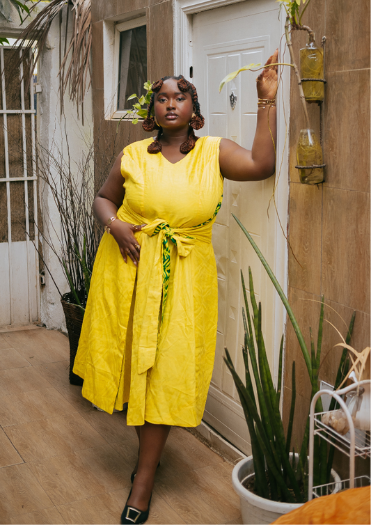 Palm Yellow Gemini Reversible Dress