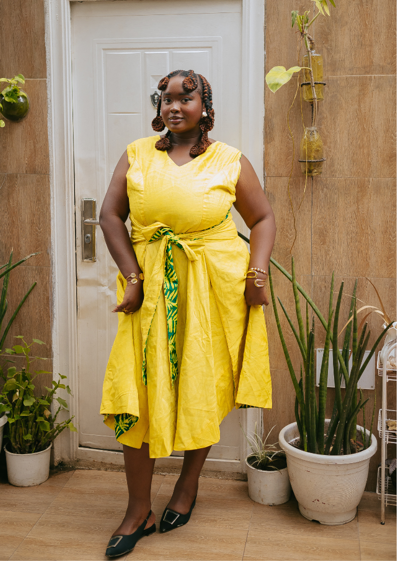 Palm Yellow Gemini Reversible Dress