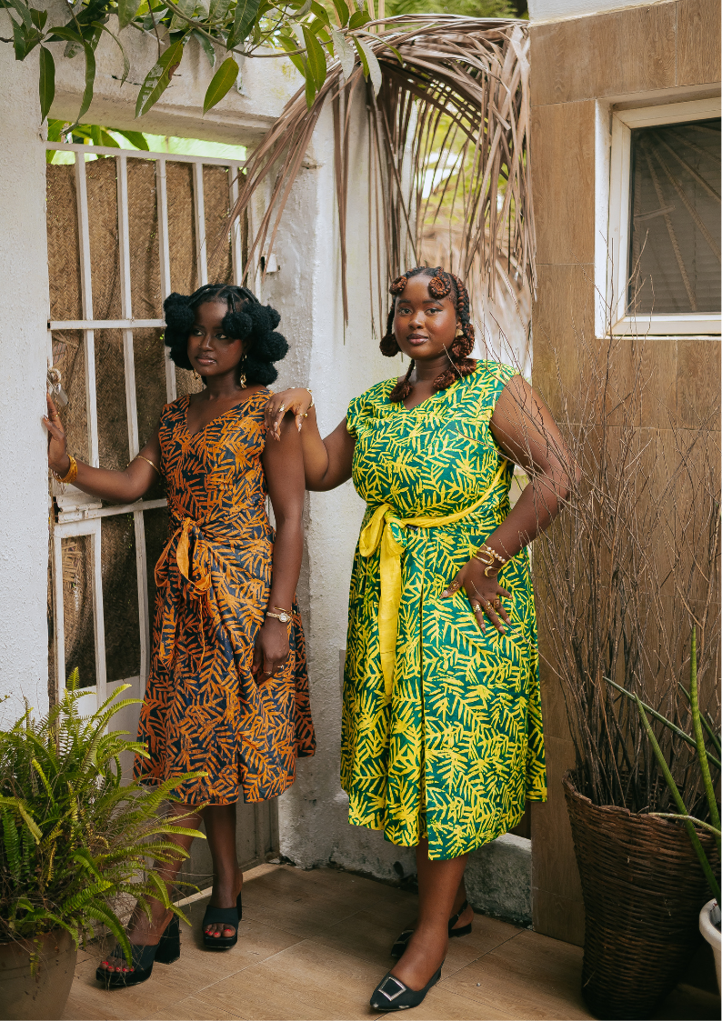 Palm Yellow Gemini Reversible Dress