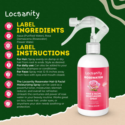 Rosewater Hair and Facial Daily Moisturizing/Refreshing Spray