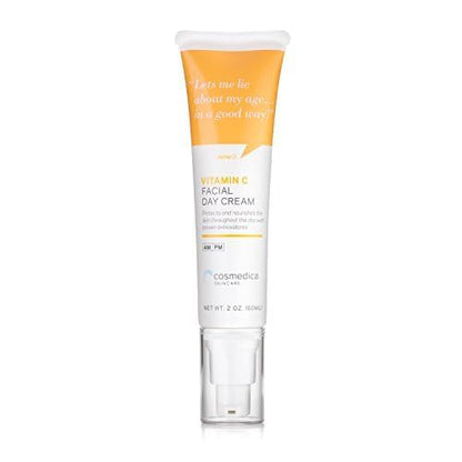 Cosmedica Skincare Vitamin C Facial Moisturizer – 15% Vitamin C Facial Day Cream - 2 ounces – Protects and nourishes skin throughout the day – Vegan, Cruelty Free Skincare