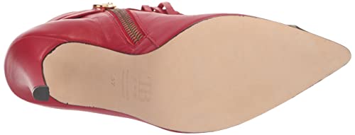 Tiannia Barnes Women's Jazzy Fringe Bootie Nappa Leather Ankle Boot, Red, 8