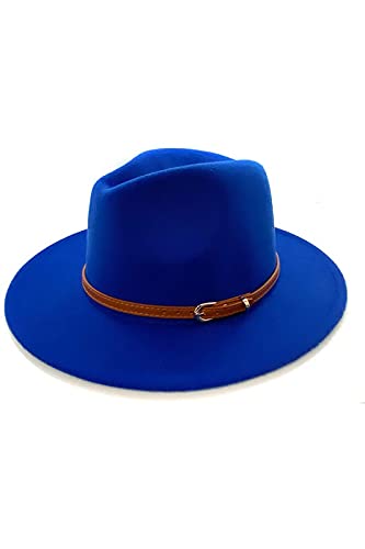 2Chique Boutique Women's Flat Brim Panama Hat with Brown Belt