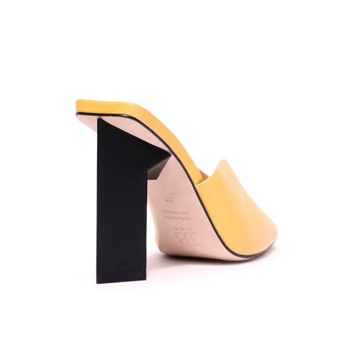 Tiannia Barnes Women's Tiffany Toe Strap Mule, Yellow, 12