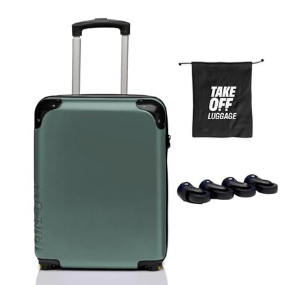 Take OFF Luggage - Personal Item Rolling Suitcase 2.0, TSA Approved, Small Carry On, Under the Seat, Hard Case with Removable Wheels, Light Weight Bag, Airplane Travel Essential Accessories, 18x14x8