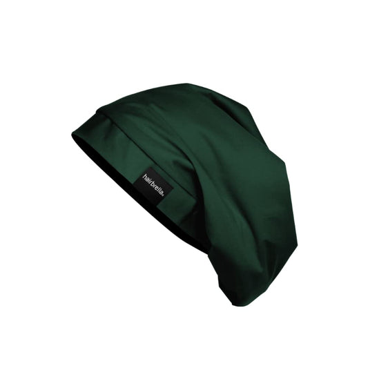 Hairbrella Satin Lined Adjustable Sleep Cap - Sleeping Caps for Women to Protect Hair, Satin Band Edge, Silk Bonnet Evergreen