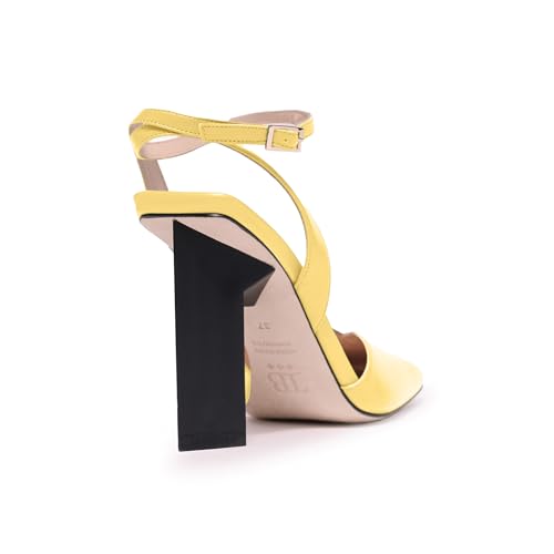 Tiannia Barnes Women's Hope Ankle Strap Pump, Yellow, 9