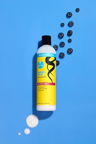 Curls Blueberry Bliss Super Rich Moisture Fix Leave In Conditioner - 12 oz, Ultra Hydrating Curly Hair Moisturizer, Smooths Hair Shaft & Helps Reduce Frizz, For Type 4 Coily Hair