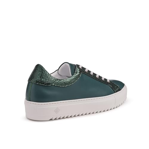 Tiannia Barnes Men's Leather Sneaker, Olive, 11