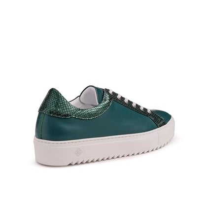 Tiannia Barnes Men's Leather Sneaker, Olive, 11