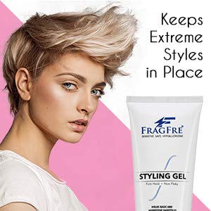 FRAGFRE Firm Hold Hair Gel Fragrance Free 8 oz (2-Pack Gift Set) - Strong Styling Gel for Aggressive Hair Styles - Paraben Free Hypoallergenic Sensitive - Non-Irritating Vegan Gluten Free