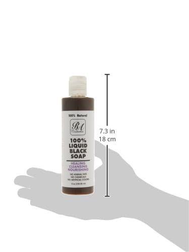 RA COSMETICS 100% African Liquid Natural Black Soap - 8 oz