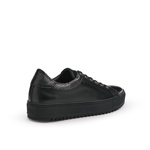 Tiannia Barnes Men's Leather Sneaker, Black, 8