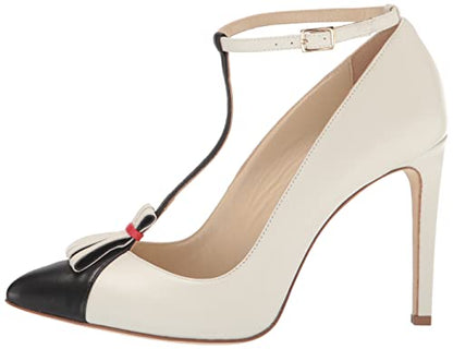 Tiannia Barnes Women's Tamron T-Strap Pump, White, 11.5