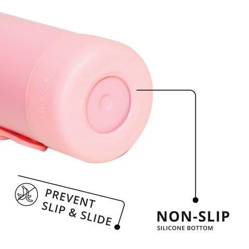 Elemental Iconic Kids Water Bottle with Straw Lid & Stress Reliever Pop It Handle, Leak-Proof When Closed, Triple Insulated Stainless Steel Reusable Thermos Water Bottle, 20oz - Rose